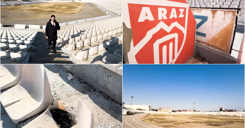 “Araz Naxçıvan”ın baxımsız vəziyyətdə olan stadionu: Sınıq oturacaqlar, məhv olmuş ot örtüyü VİDEO