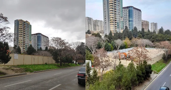 İcra hakimiyyəti Bakıda parkın ərazisini satıb Memar İFŞA ETDİ FOTO