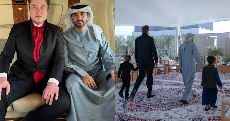 Dubay şahzadəsi İlon Maskla görüşdü Fotolar