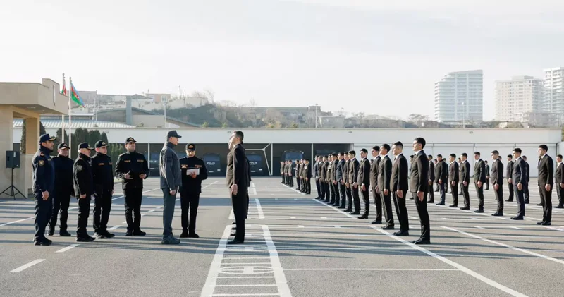 Вилаят Эйвазов провёл строевой смотр кандидатов на службу в МВД ФОТО