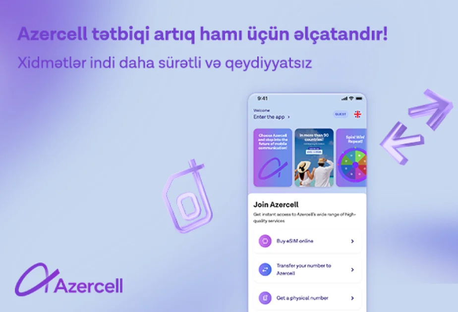 “Azercell” tətbiqinə yeni “Qonaq girişi” funksiyası əlavə olunub