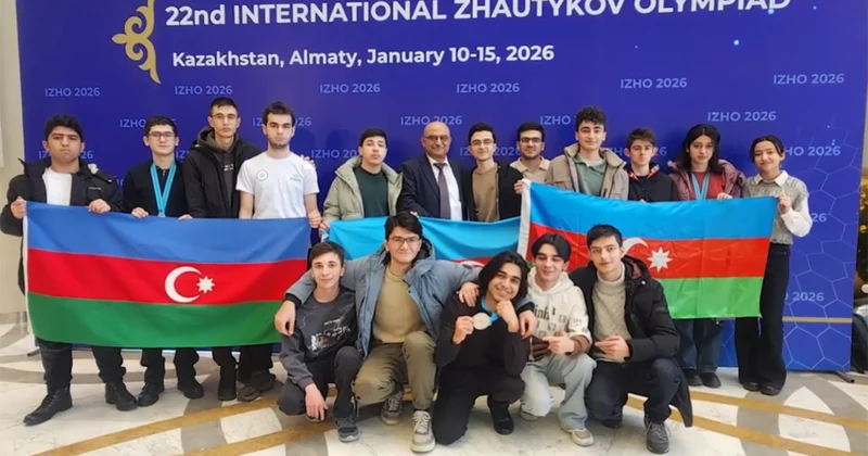 Qazaxıstandan 10 medalla qayıdan məktəblilərimiz Video