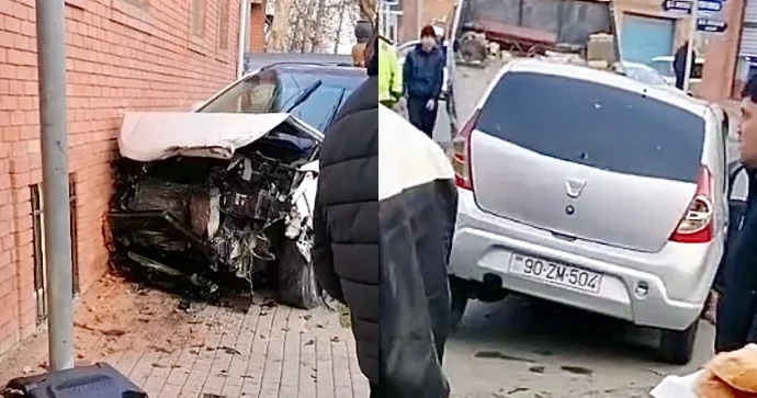 Gəncədə “Hyundai” və “Dacia” toqquşdu, iki nəfər yaralandı VİDEO