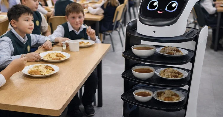 Bu məktəbdə şagirdlərə robotlar xidmət edir