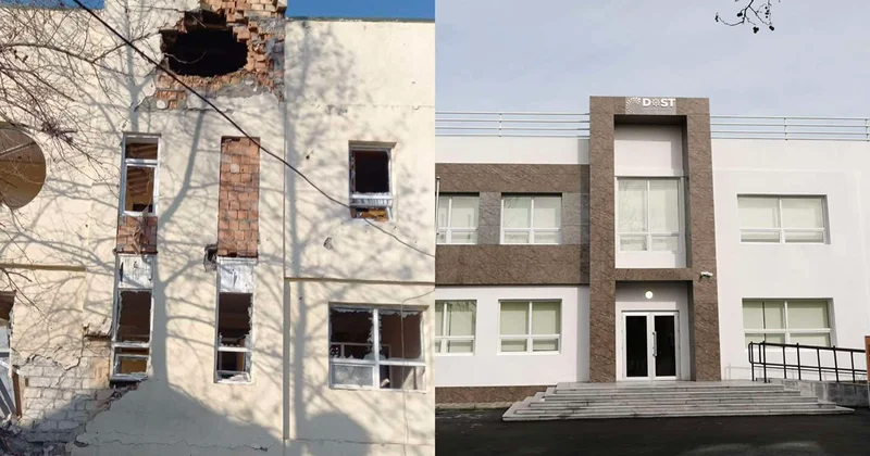 Vətən müharibəsində dağılan binada DOST un filialı açıldı Fotolar