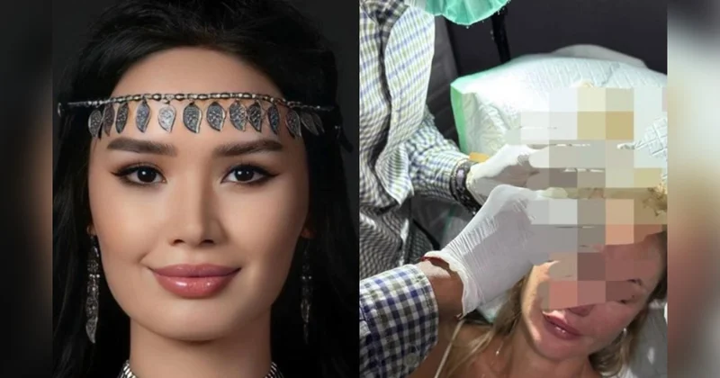 Qazaxıstanlı model rus bloqerin başına stəkan çırpdı