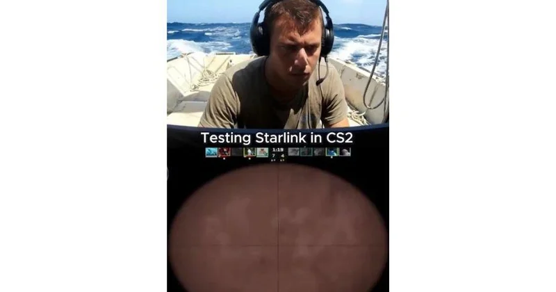 Спутниковый интернет Starlink использовали в открытом океане для запуска CS2 ВИДЕО