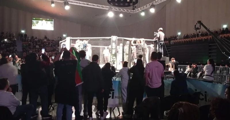 Fransadakı soydaşlarımız MMA turnirində azərbaycanlı idmançıya dəstək oldular FOTO