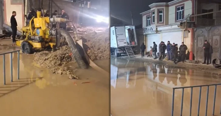 Прорыв водопровода оставил жителей одного из бакинских районов без воды
