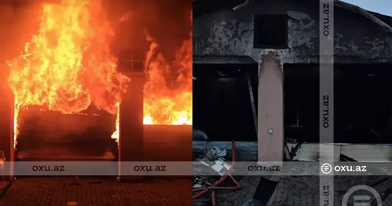 В Нардаране сгорел гараж, принадлежащий известному фотографу: ВИДЕО