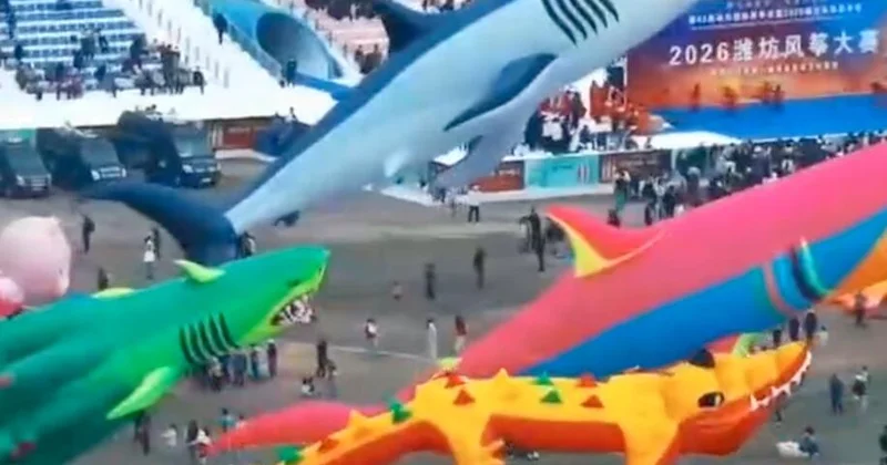В Китае прошел один из крупнейших фестивалей воздушных змеев ВИДЕО