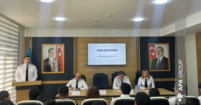Qarabağ Universitetinin tələbələri və media nümayəndələri Nəsimi prokurorluğunda olub FOTO