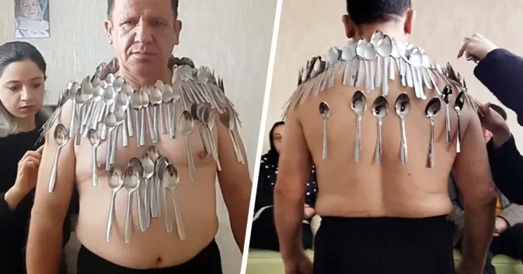 İranlı bədənində qaşıqların sayına görə rekord vurdu
