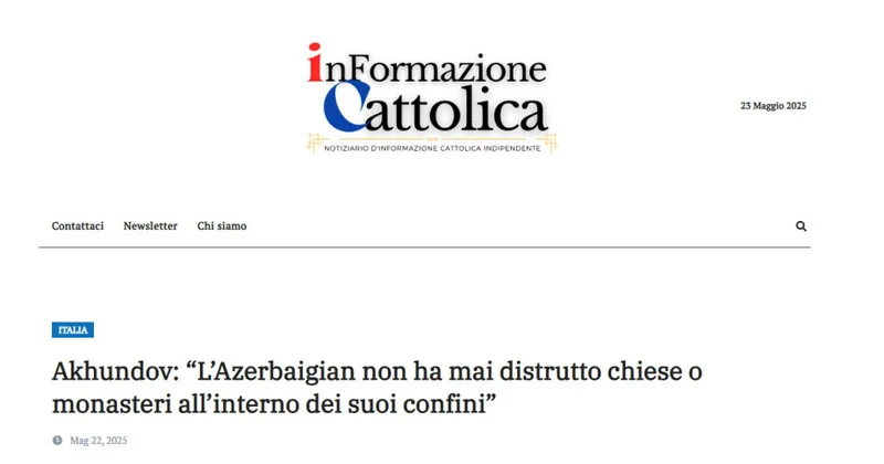 В итальянском издании inFormazione Cattolica опубликована статья, разоблачающая армянские исторические фальсификации