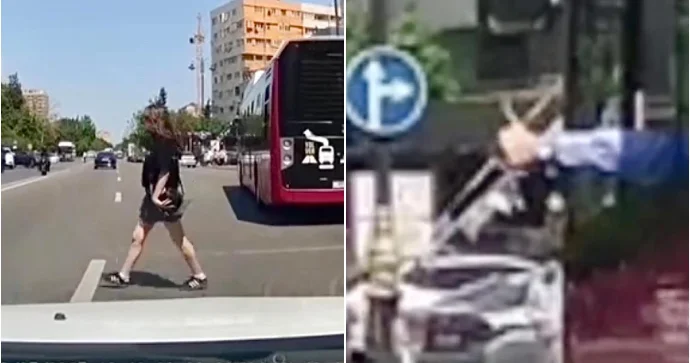 Piyadaya əsəbiləşib siqnal verdi, BakuBus sürücüsü görün nə etdi VİDEO