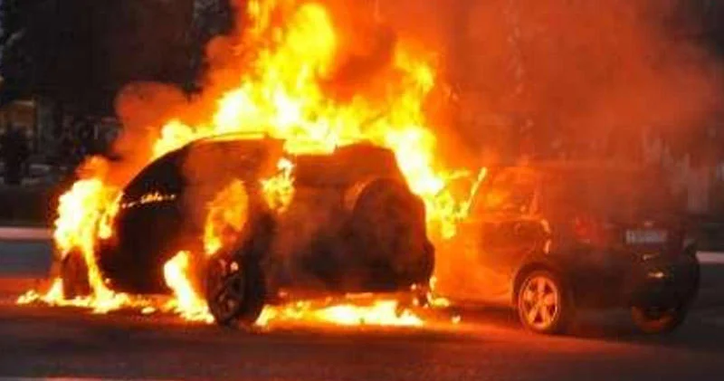 В Баку сгорел Hyundai