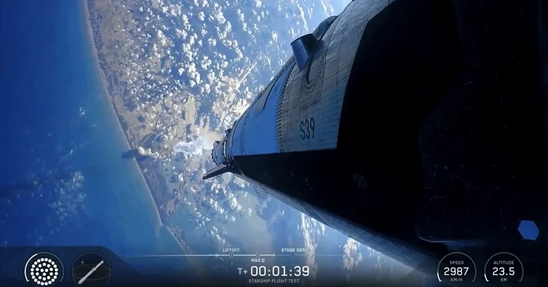 Полет Starship с самой Земли до космоса ВИДЕО