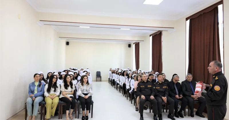 Yanğın söndürüldü, xilasetmə əməliyyatları yerinə yetirildi Naxçıvan Tibb Kollecində təlim