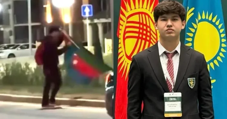 Yerə düşən Azərbaycan bayrağını qaldıran məktəbli mükafatlandırıldı FOTO