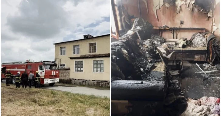 В Уджаре произошел пожар в двухэтажном многоквартирном жилом доме