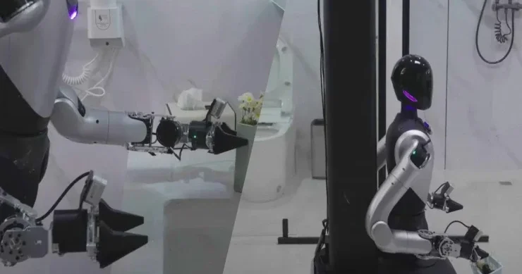 Otelləri təmizləyən, hətta çiçəklərə qulluq edən robot VİDEO
