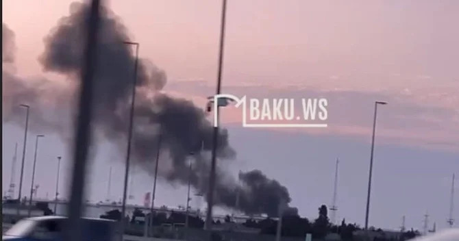Bakıda qara tüstü ətrafı bürüyüb