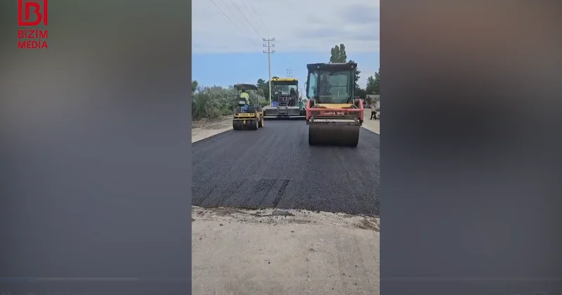 Nabrana gedən çökmüş yol bərpa edildi VİDEO