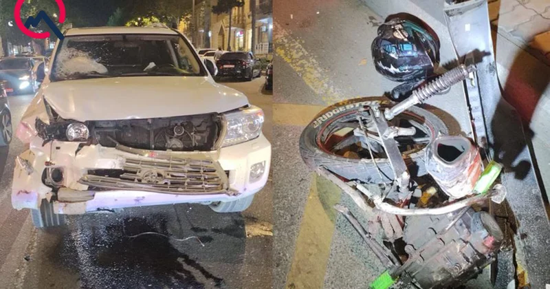“Land Cruser” motosikletə çırpıldı Kuryer öldü