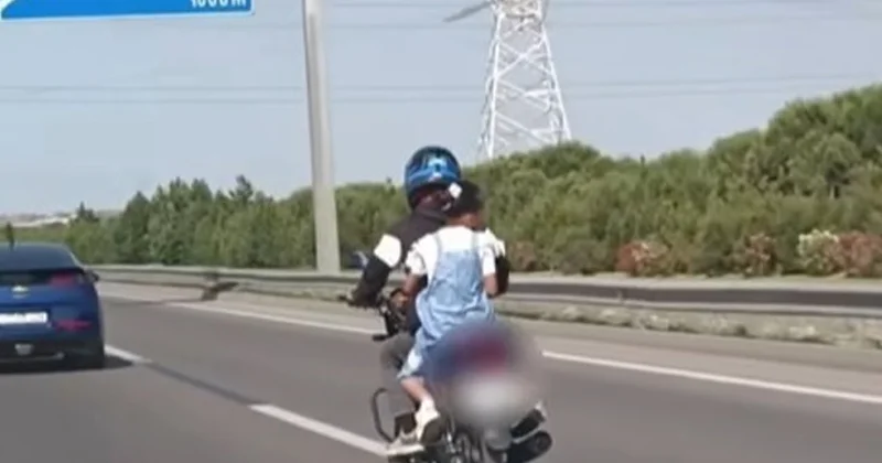 Sürətli yolda uşağın həyatını təhlükəyə atdı Video