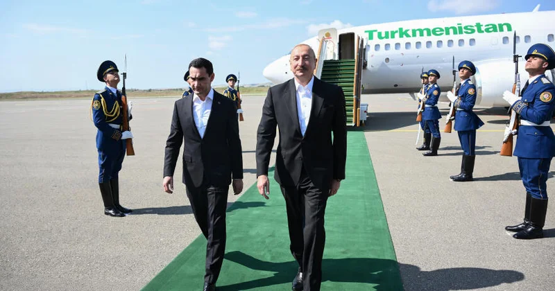 Türkmənistan Prezidenti Sərdar Berdiməhəmmədov Füzuli rayonuna gəlib (Foto)
