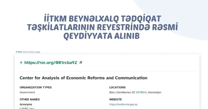 İİTKM beynəlxalq elmi təşkilatlar reyestrində rəsmi qeydiyyata alınıb