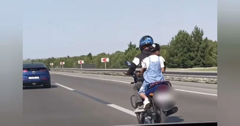 Bakıda motosiklet sürücüsü uşağı təhlükəyə atdı VİDEO