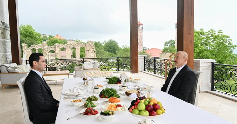 Şuşada birgə nahar etdilər Foto