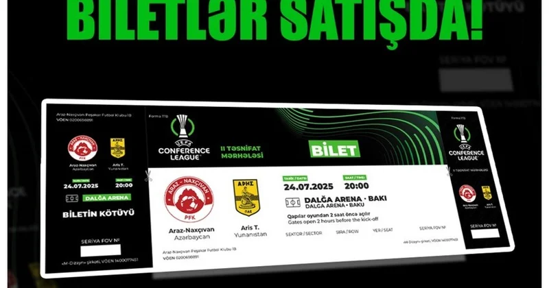 Araz Naxçıvan Aris matçına biletlərin qiyməti 1 2 manat olsa da...