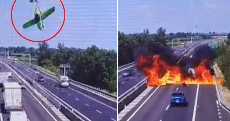 İtaliyada kiçik təyyarə avtomagistrala çırpılıb