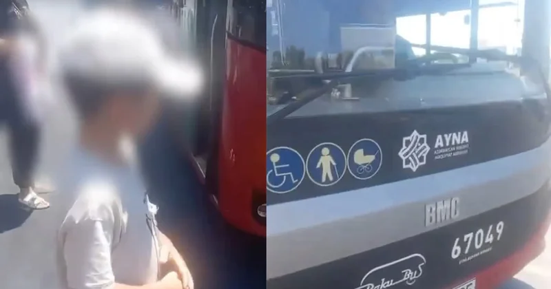 Bakıda autizmli uşaq skuterə görə avtobusdan düşürüldü “Üzr istəyirik” Video