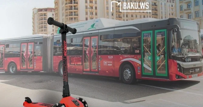 Sürücü skuterə görə ana ilə uşağını avtobusdan düşürdü