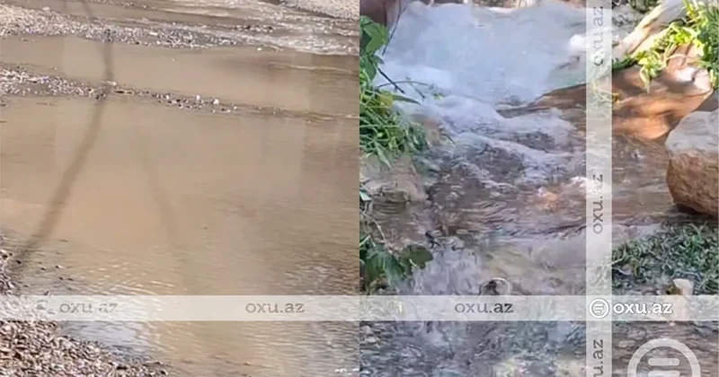 Bakıda böyük həcmdə içməli su küçəyə axır VİDEO