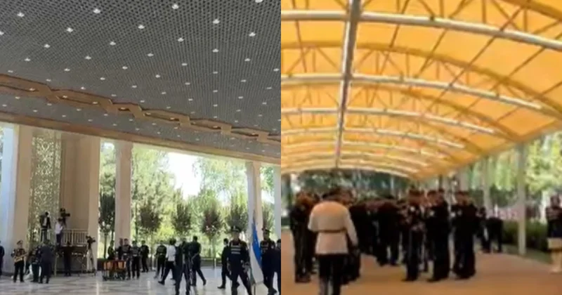 Prezidentlərin görüşünə hazırlığın Görüntüləri