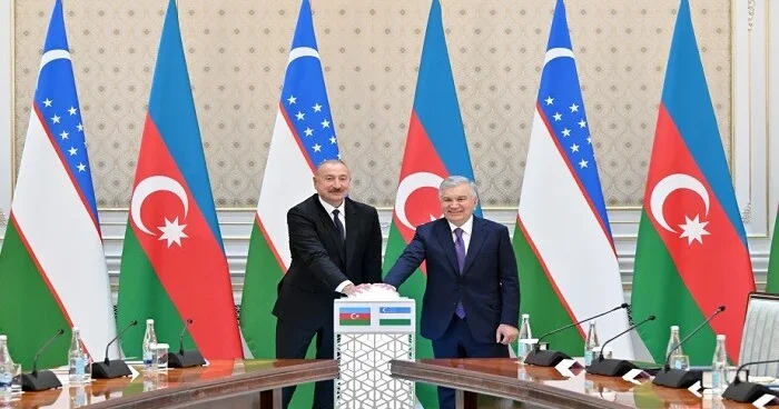 Əliyev və Mirziyayev açılış mərasimində iştirak etdilər