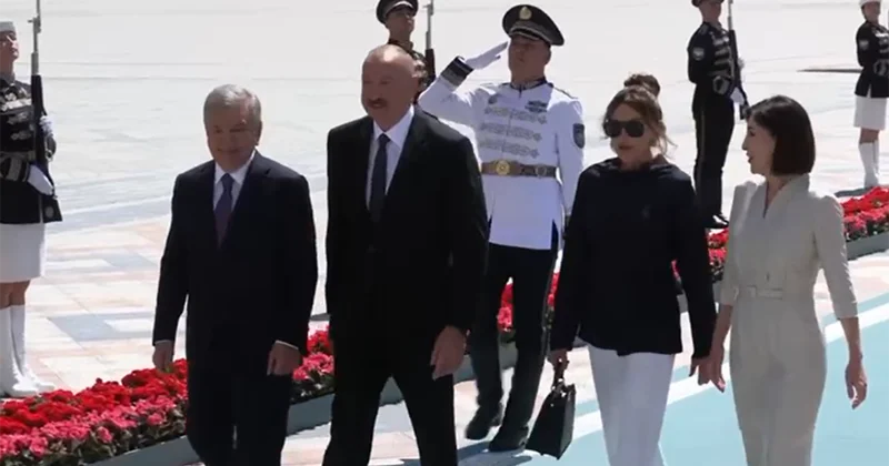 Prezident İlham Əliyev Daşkənddə belə qarşılandı VİDEO