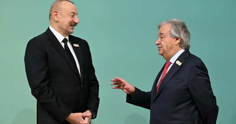 İlham Əliyev BMT Baş katibi ilə görüşdü Video