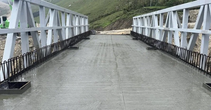 Qusarda sel sularının zədələdiyi yol və körpülər bərpa edilib FOTO