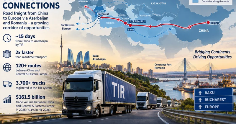 Çin Avropa ticarətində yeni logistika modelində Azərbaycan sürətli TIR marşrutlarının əsas halqalarından birinə çevrilir