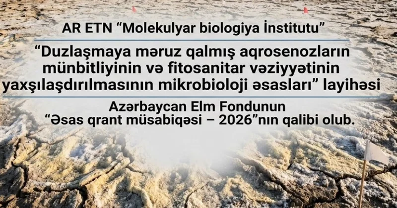 Duzlaşmaya məruz qalmış aqrosenozların münbitliyinin yaxşılaşdırılması ilə bağlı layihə qrant qalibi olub