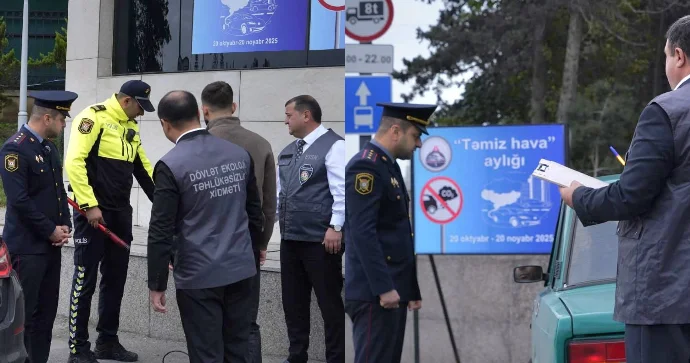 Ekologiya postu nda Təmiz hava aylığı ilə bağlı tədbir keçirildi Cərimələnənlər var FOTO