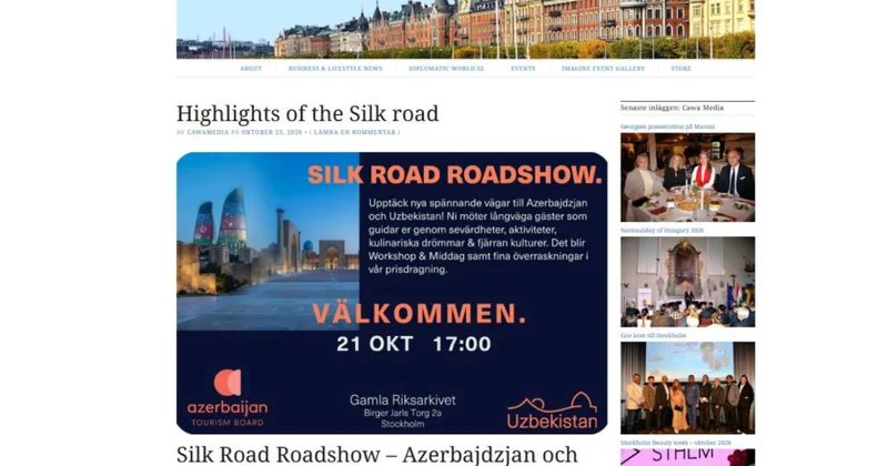 Шведское интернет издание осветило мероприятие Silk Roadshow в Стокгольме