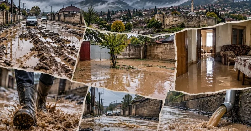 Şamaxıda ŞOK MƏNZƏRƏ: Cəmi 5 dəqiqəlik yağış rayonu BATAQLIĞA ÇEVİRDİ