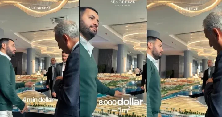 1 kvadratmetri başlayanda 4 min dollar idi, indi 8 min dollardır