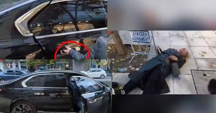 Mühafizəçi jurnalistin çiynini sındırdı Siyasi qalmaqal + VİDEO